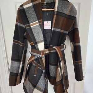 Chicwish Prairie Check Rabato Coat